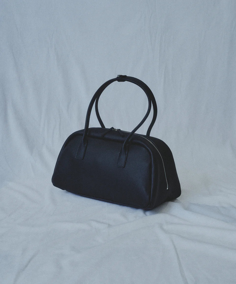 Minimal Curved Leather 2-Way Handheld Shoulder Bowling Bag