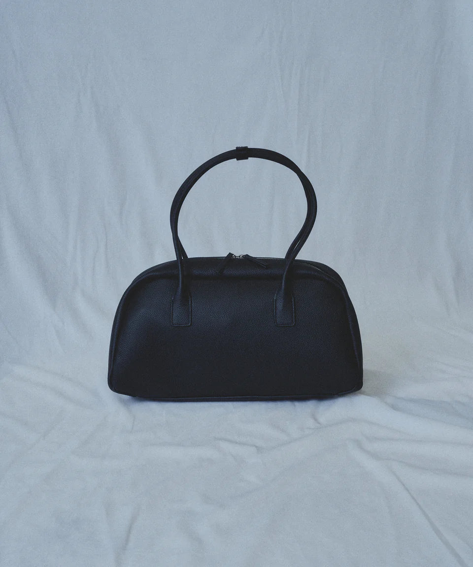 Minimal Curved Leather 2-Way Handheld Shoulder Bowling Bag