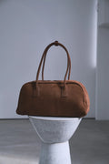 Minimal Curved Leather 2-Way Handheld Shoulder Bowling Bag