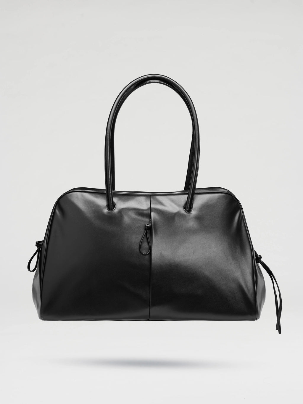 Soft Vegan Leather Large Bowling Shoulder Tote Bag